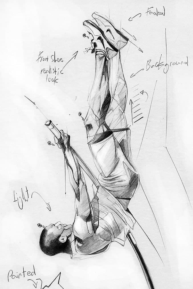 Nike installation planning sketches and layout measurements