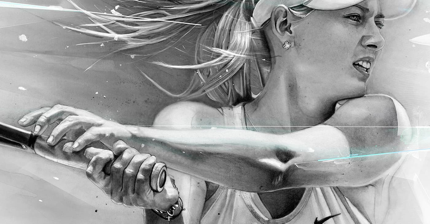 Maria Sharapova Nike tennis illustration