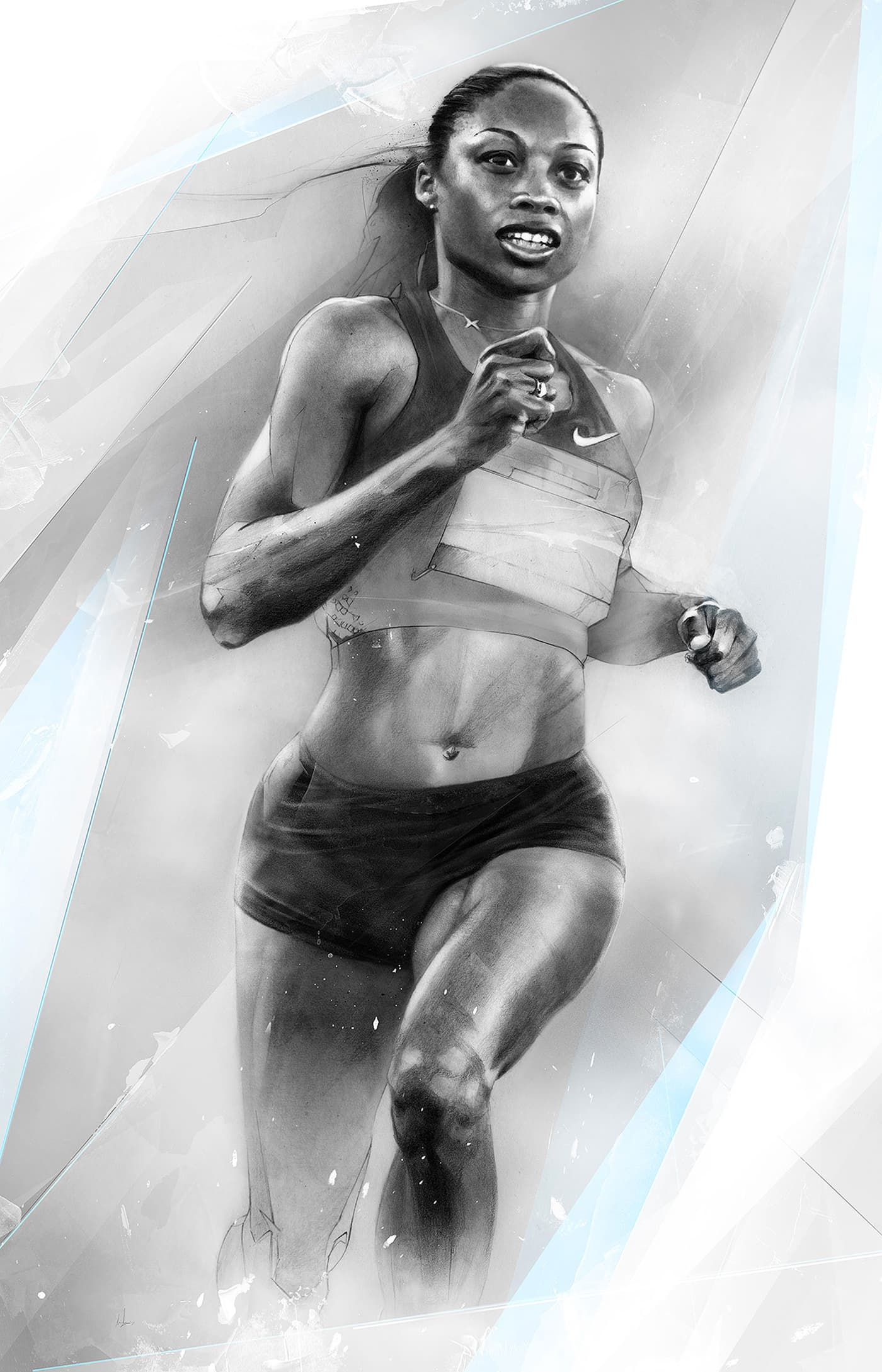 Allyson Felix Nike running illustration