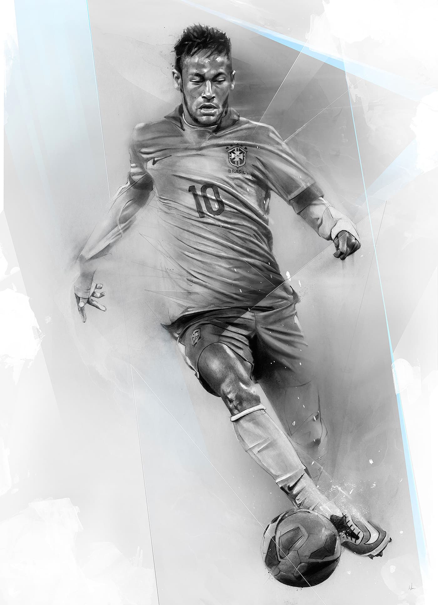 Neymar Nike football illustration