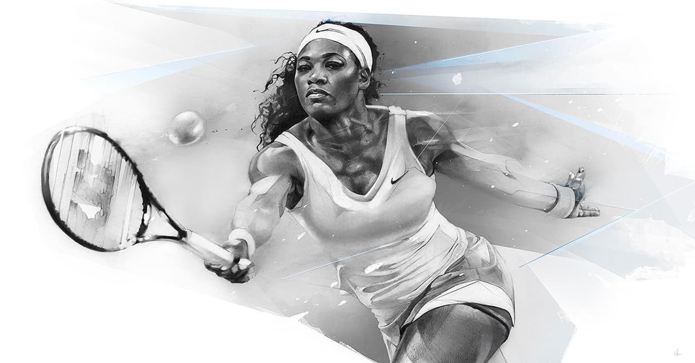 Serena Williams Nike tennis illustration