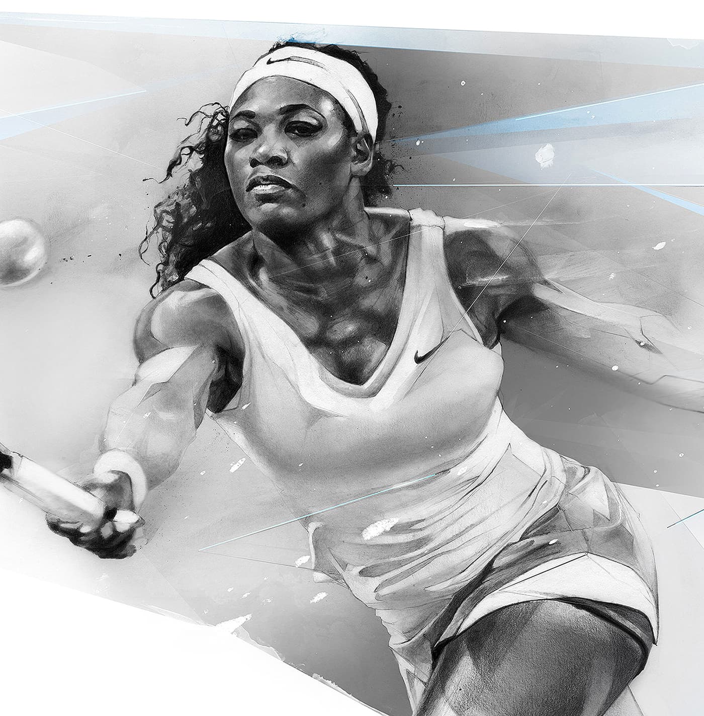 Serena Williams Nike tennis illustration