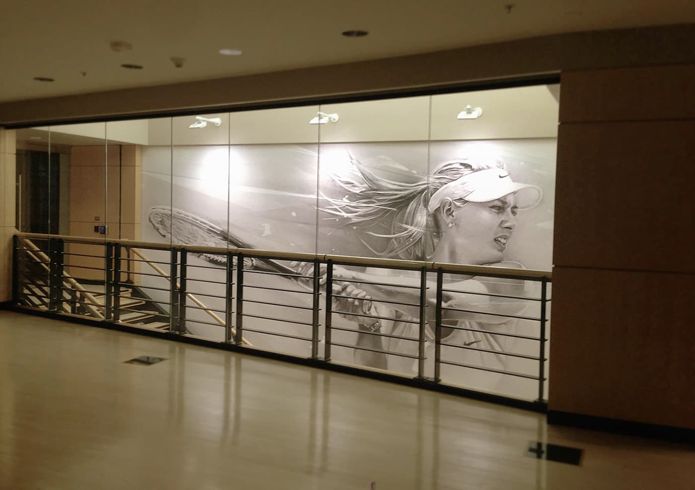 Nike stairwell mural of Maria Sharapova