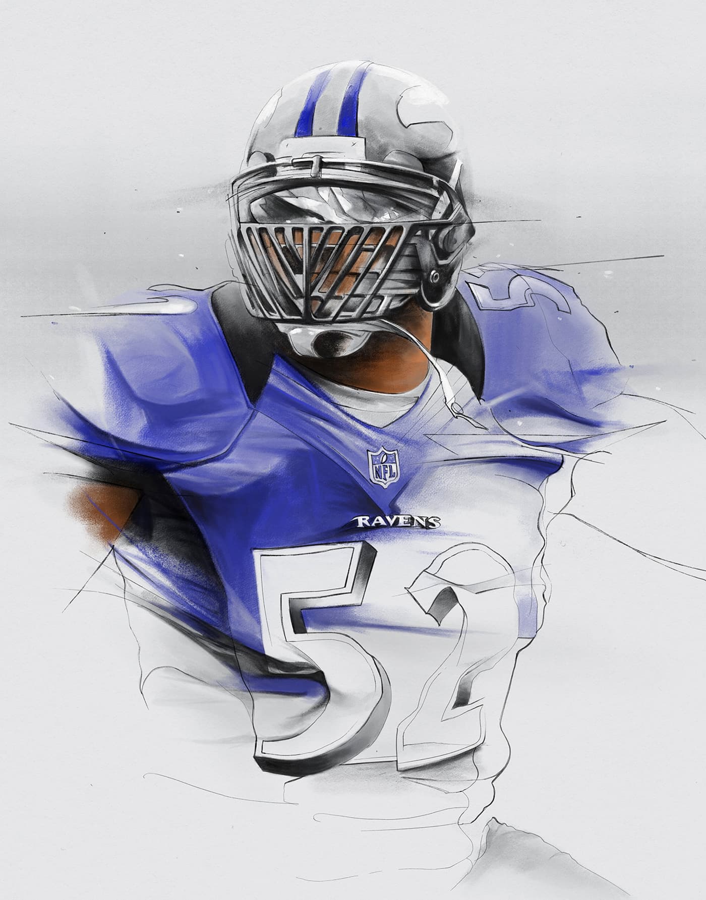 Baltimore Ravens football player portrait