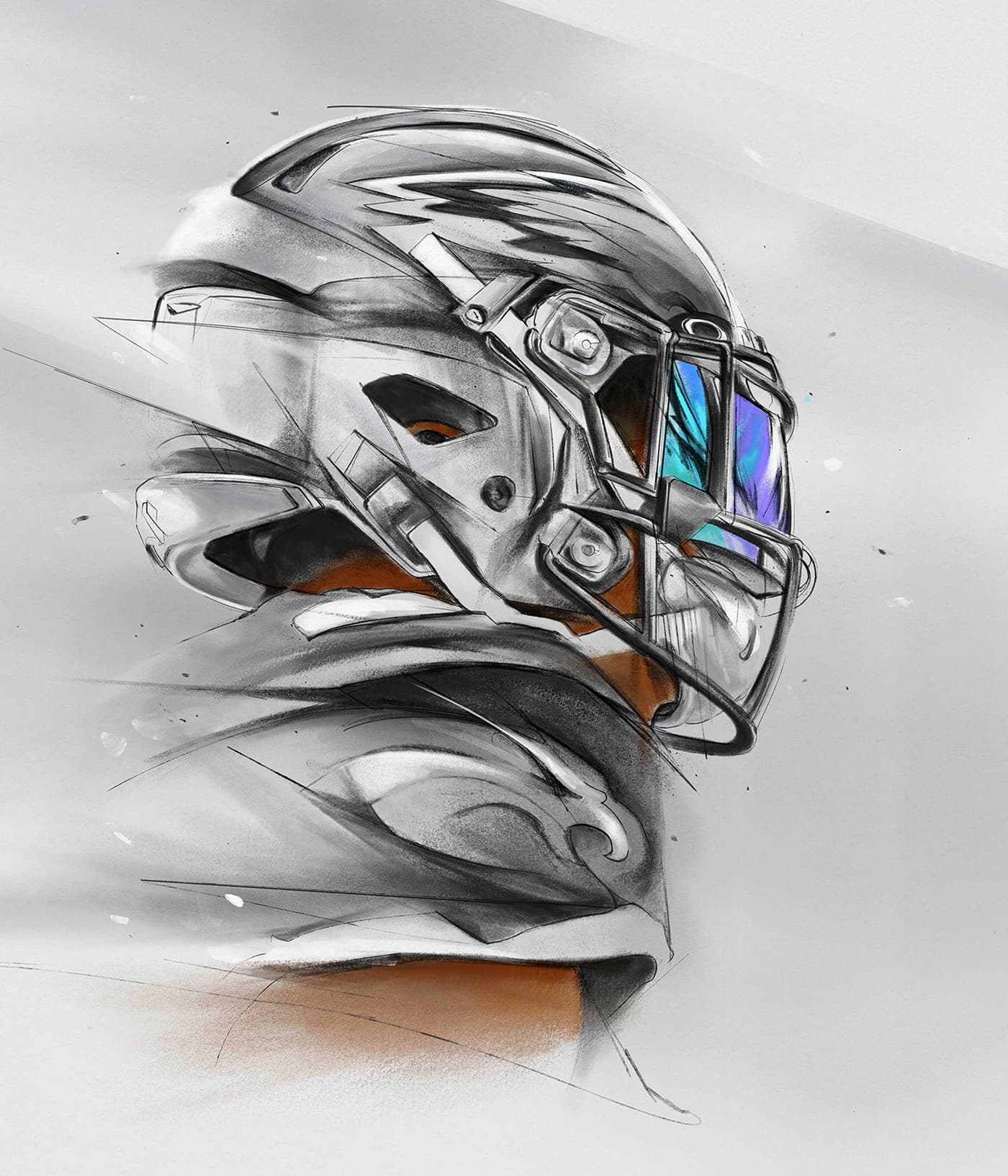 Close-up of Baltimore Ravens football helmet