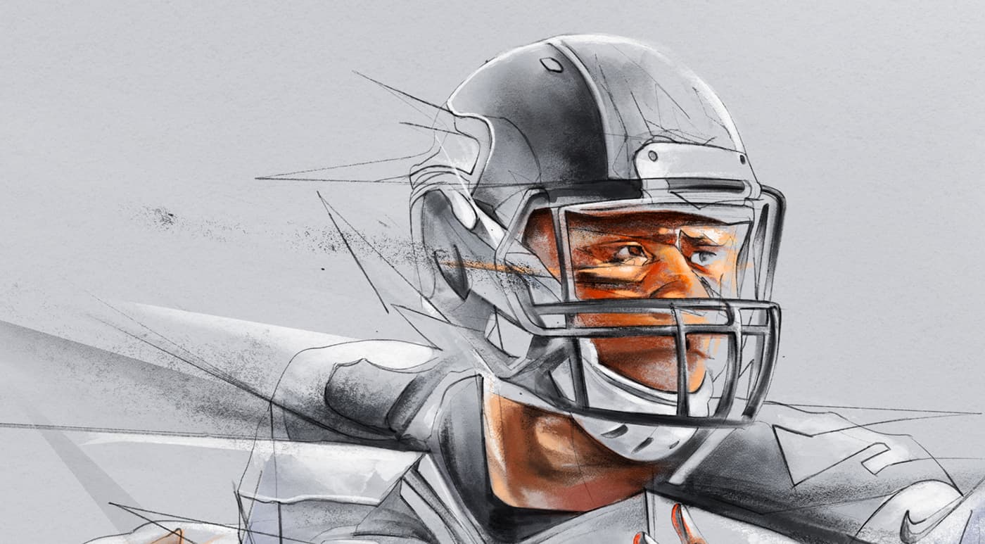 Close-up of American football quarterback helmet