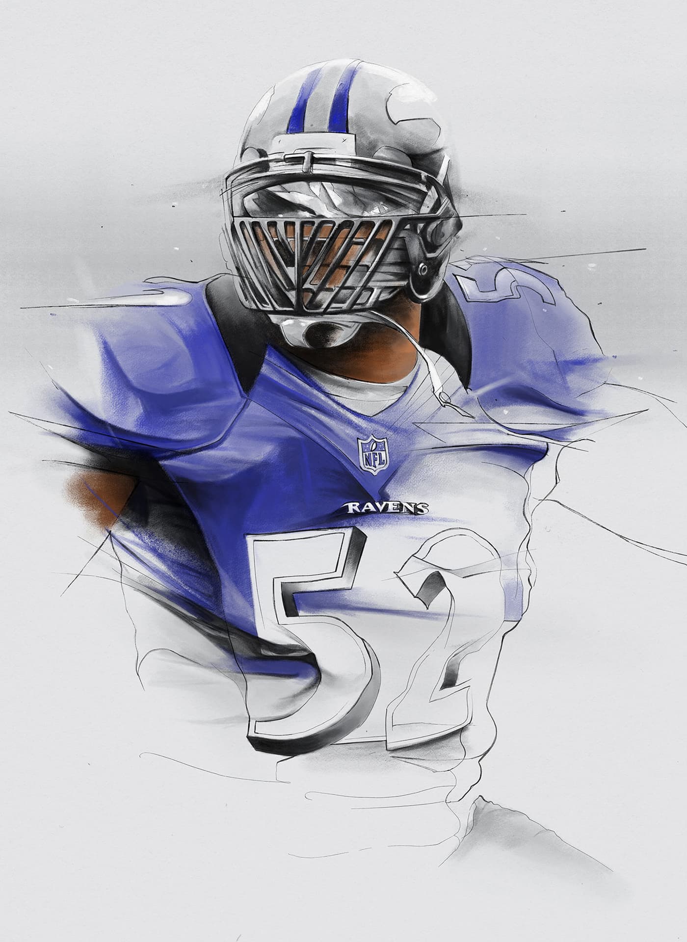 Baltimore Ravens football player portrait