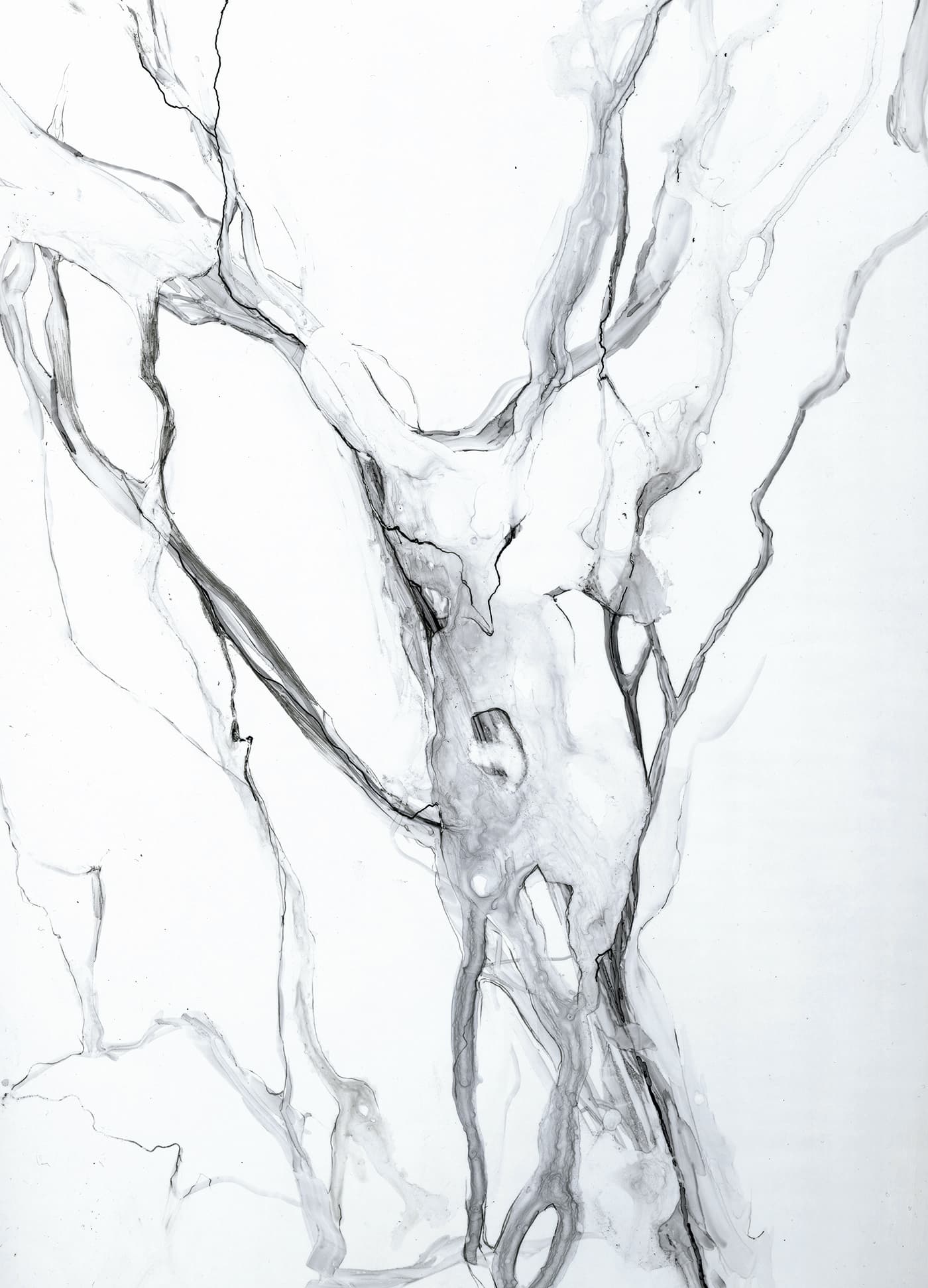 White marble-style texture study with soft grey veining for the Atomic Infamous ski graphic