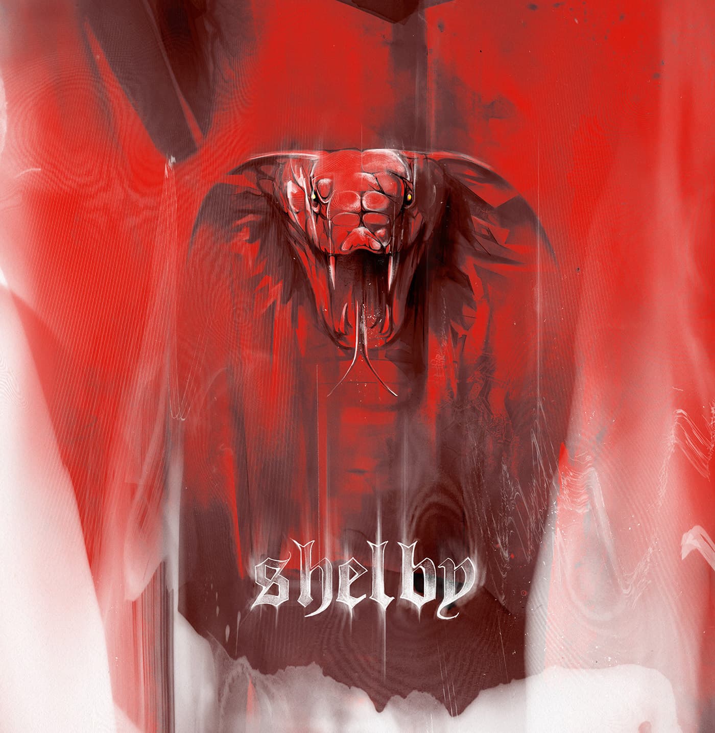 Vertical cobra artwork with Shelby lettering
