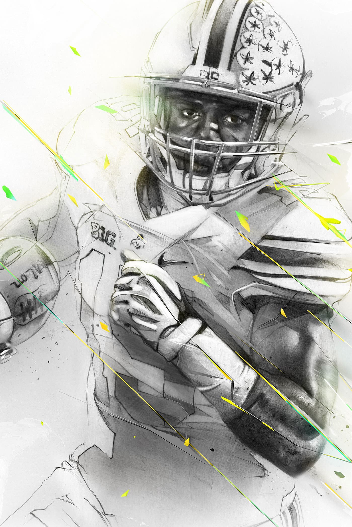 Ezekiel Elliott ESPN College Football illustration