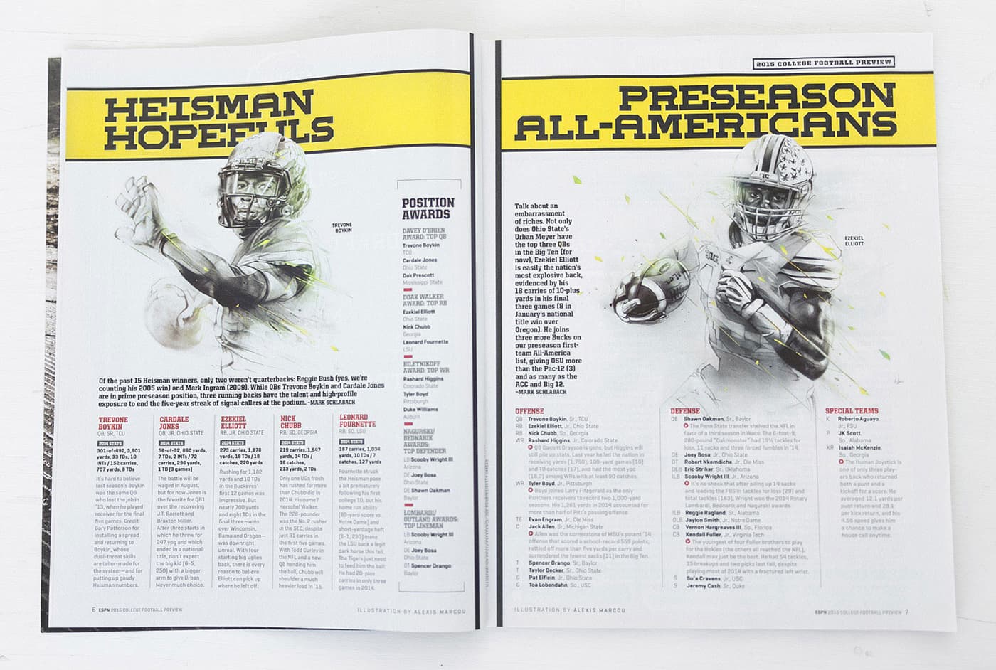ESPN College Football spread with Boykin and Elliott