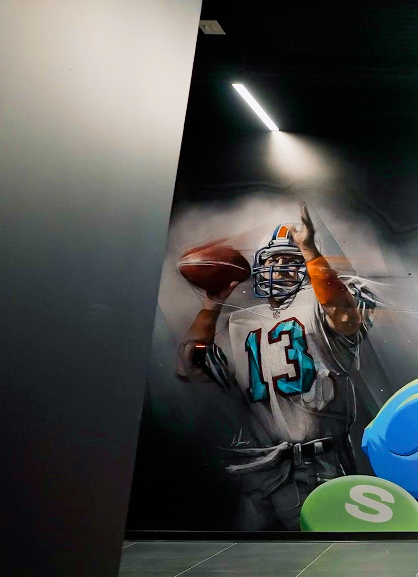 NFL Hollywood Park mural installation with full composition