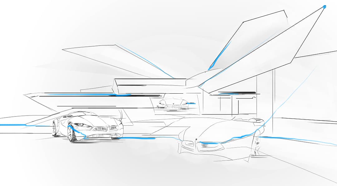 Early BMW Future Stand concept sketch