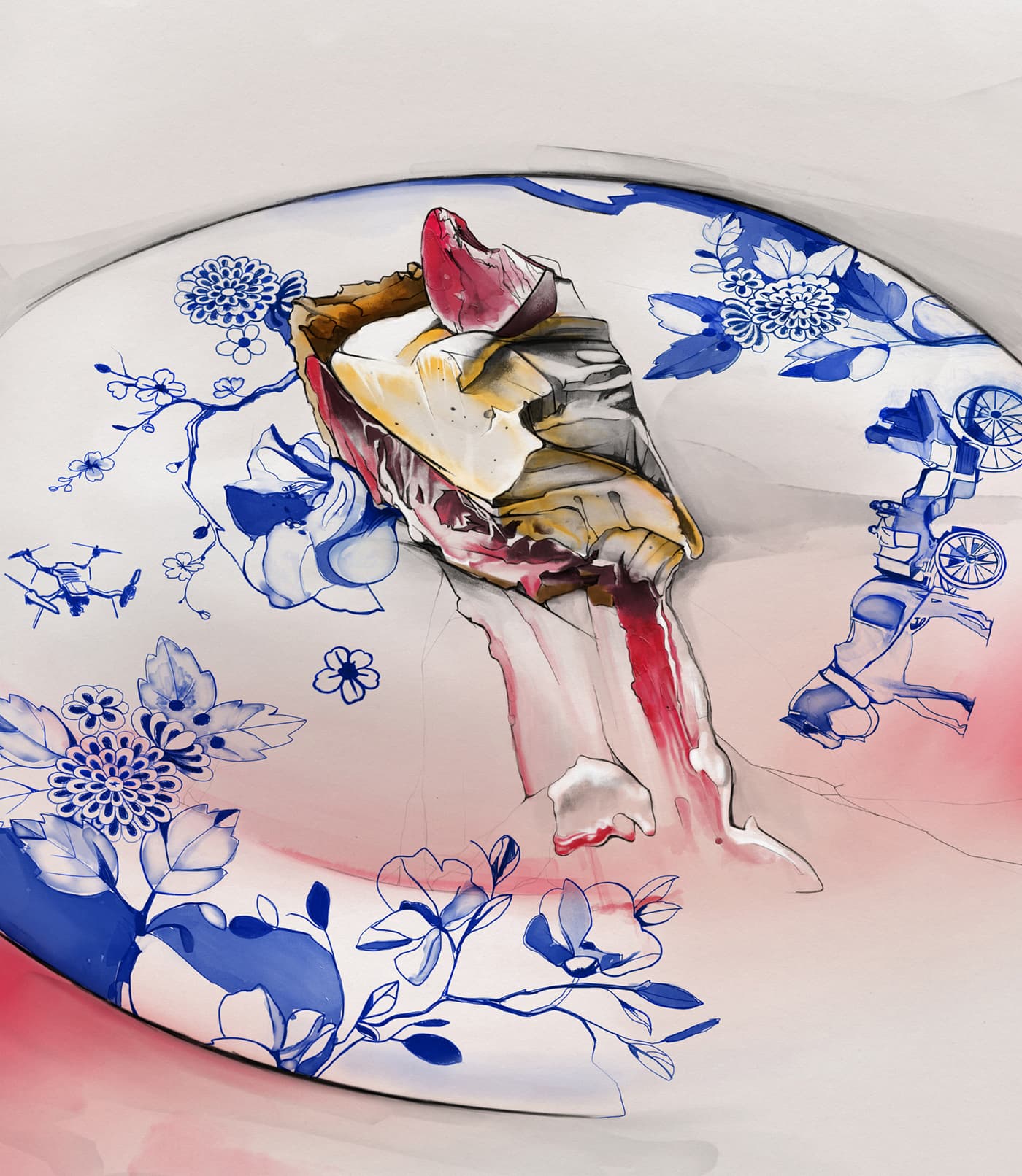 Summer fruit pie with hidden narrative details